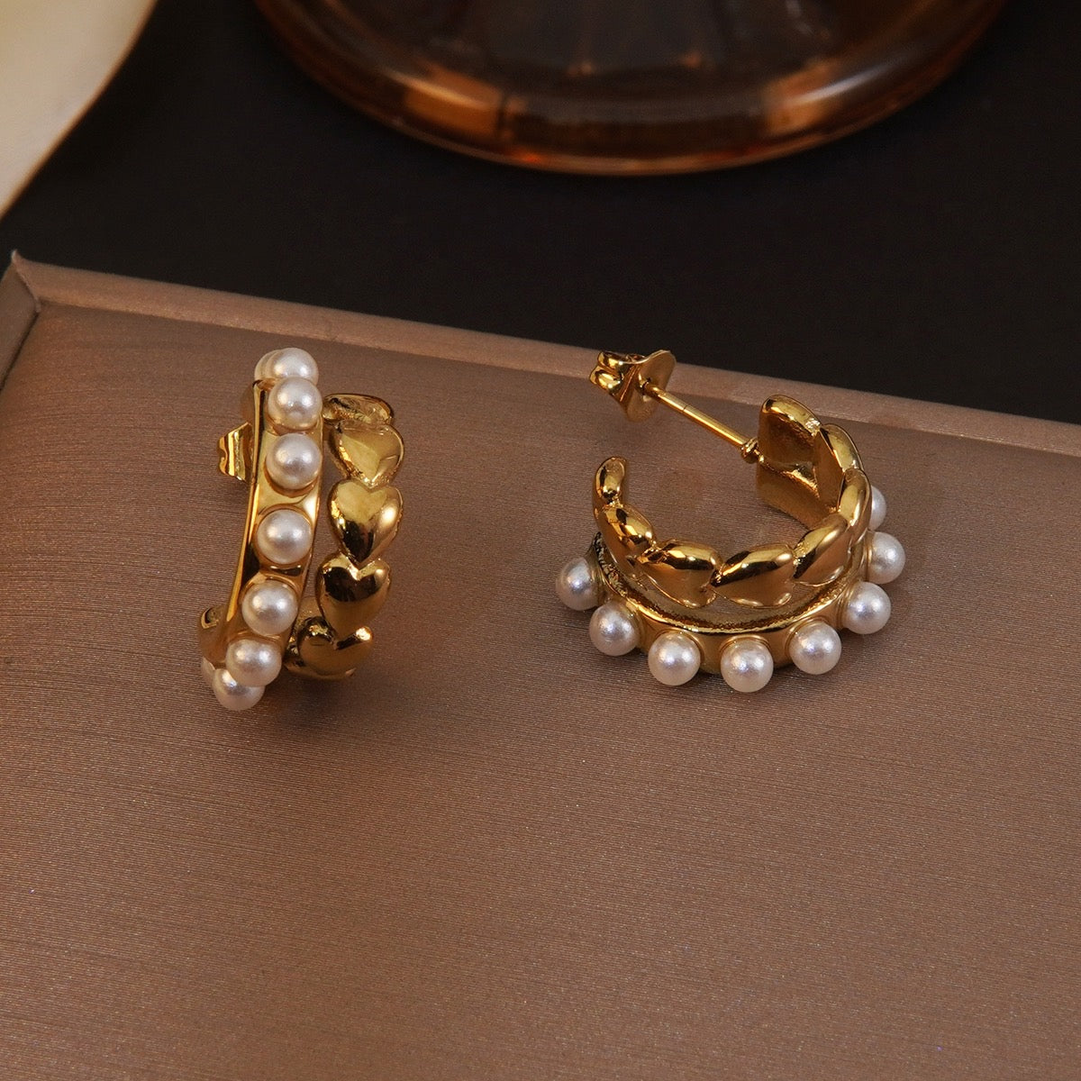 PENDIENTES AROS DE PERLAS