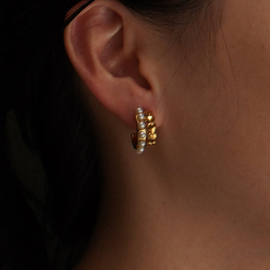 PENDIENTES AROS DE PERLAS