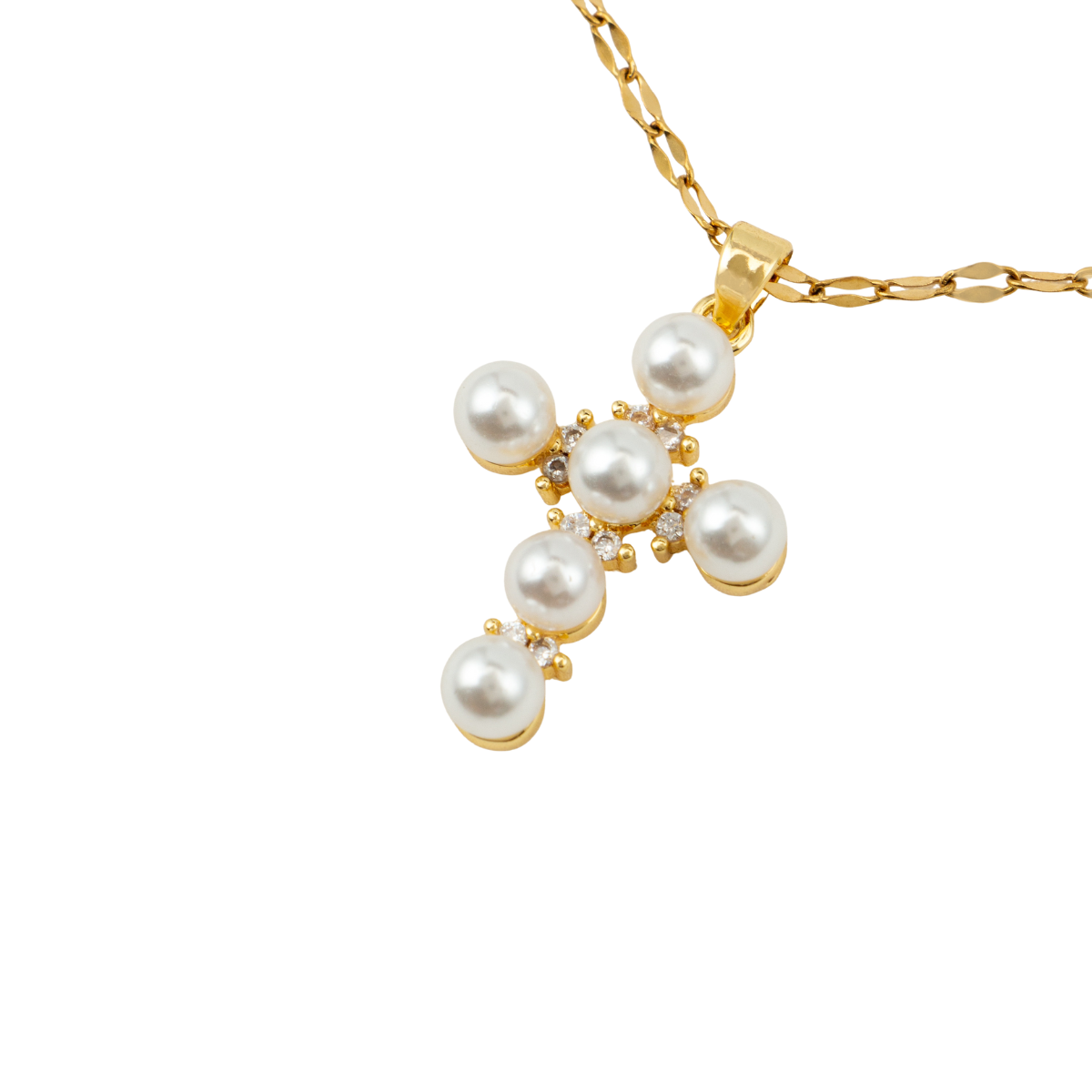 COLLAR CRUCIFIXO PERLAS