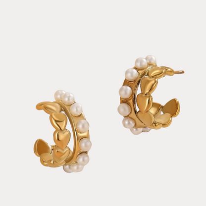 PENDIENTES AROS DE PERLAS