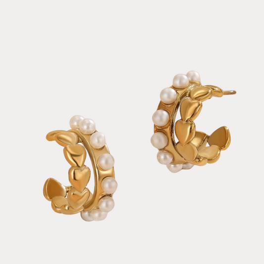PENDIENTES AROS DE PERLAS