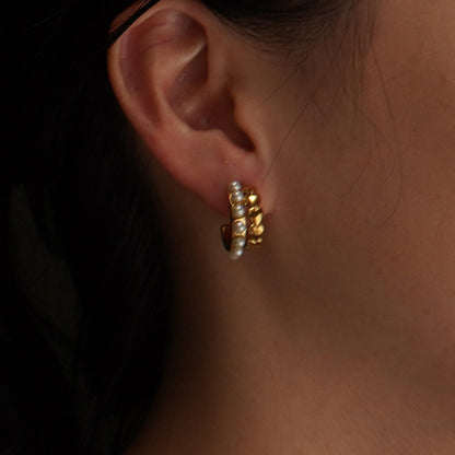 PENDIENTES AROS DE PERLAS